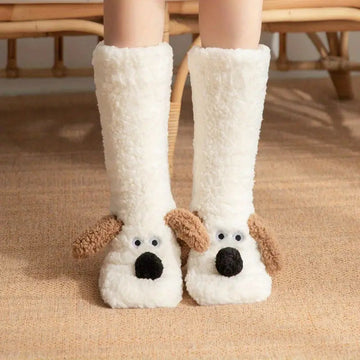 CozyPaws – Pluche antislip Wintersokken met Dierenmotief voor Kinderen en Volwassenen