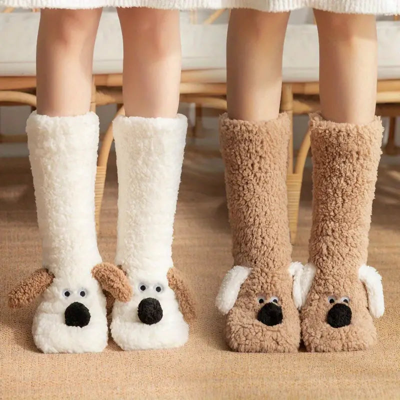 CozyPaws – Pluche antislip Wintersokken met Dierenmotief voor Kinderen en Volwassenen