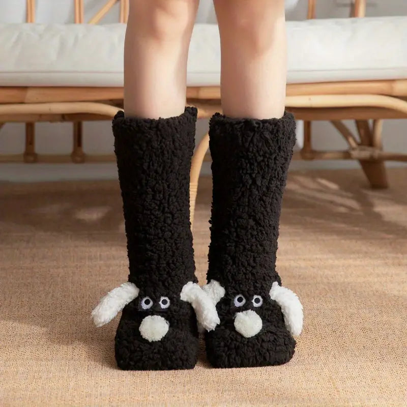 CozyPaws – Pluche antislip Wintersokken met Dierenmotief voor Kinderen en Volwassenen