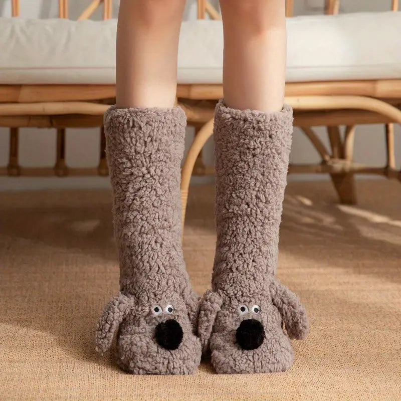 CozyPaws – Pluche antislip Wintersokken met Dierenmotief voor Kinderen en Volwassenen