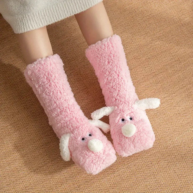 CozyPaws – Pluche antislip Wintersokken met Dierenmotief voor Kinderen en Volwassenen