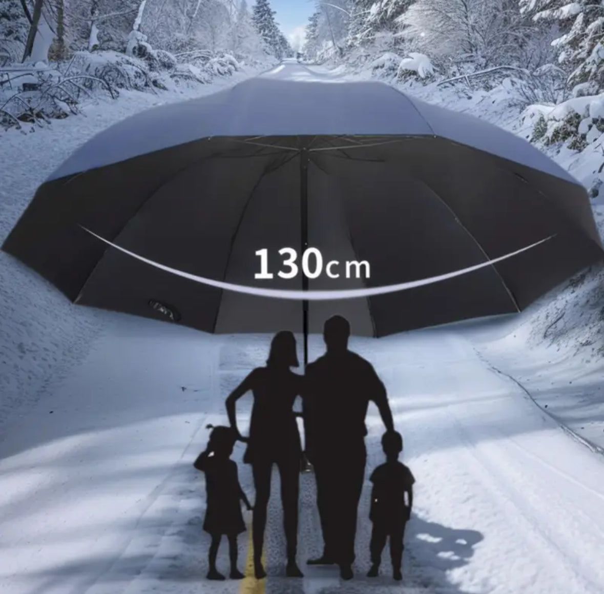 Melzano XXL Knirps 3-Personen Paraplu - 130 cm Spanwijdte, Opvouwbaar, Windbestendig