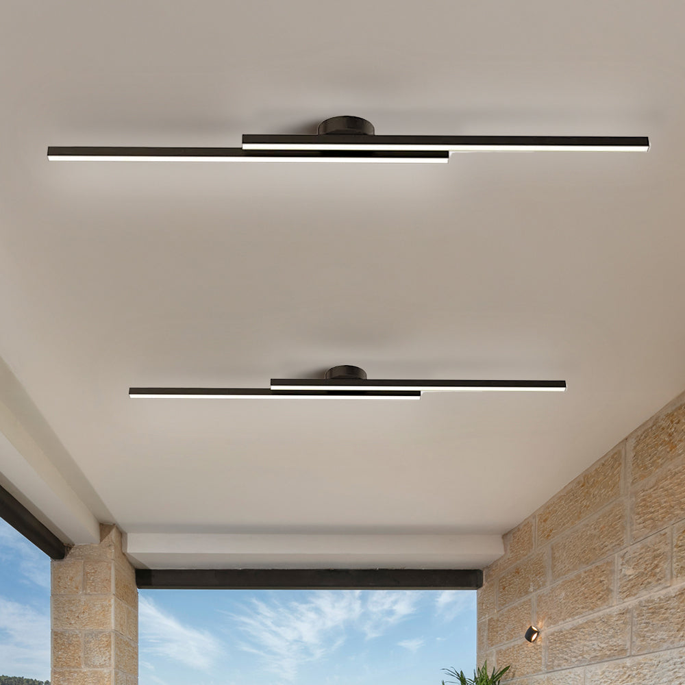 Alurex – Moderne aluminium LED plafondlamp – Semi flush lang design