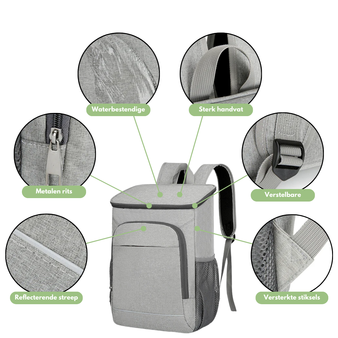 Geïsoleerde Rugtas 30L – Koeltas | Houdt Eten & Drank Koud of Warm