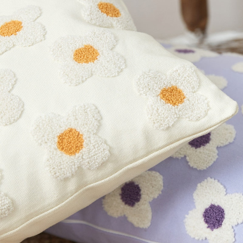 Florendi – Cotton pillowcase with daisy embroidery