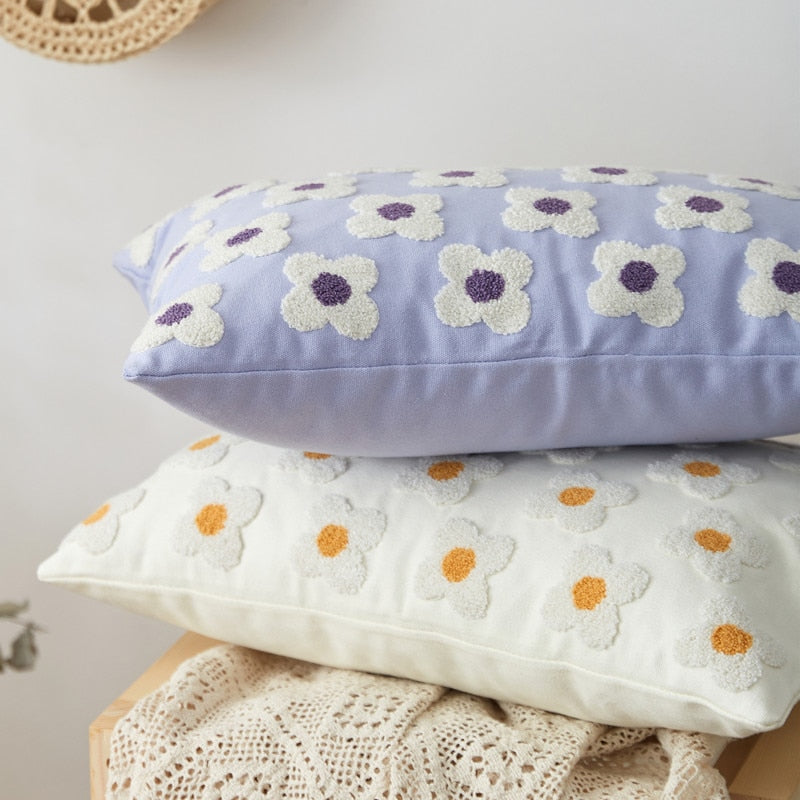 Florendi – Cotton pillowcase with daisy embroidery