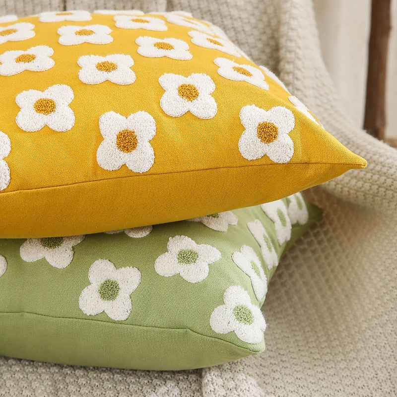 Florendi – Cotton pillowcase with daisy embroidery