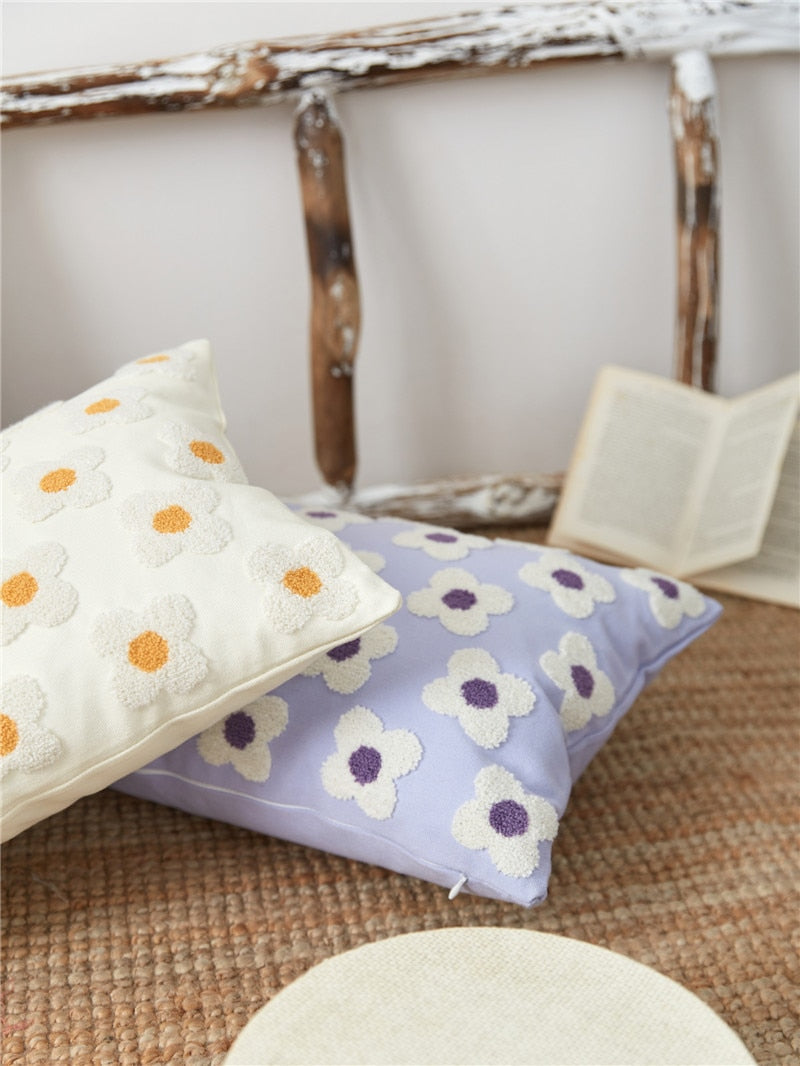 Florendi – Cotton pillowcase with daisy embroidery