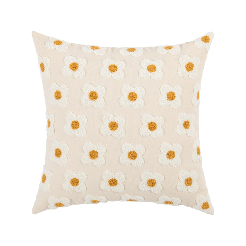 Florendi – Cotton pillowcase with daisy embroidery