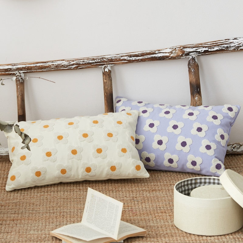 Florendi – Cotton pillowcase with daisy embroidery