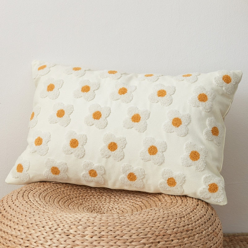 Florendi – Cotton pillowcase with daisy embroidery