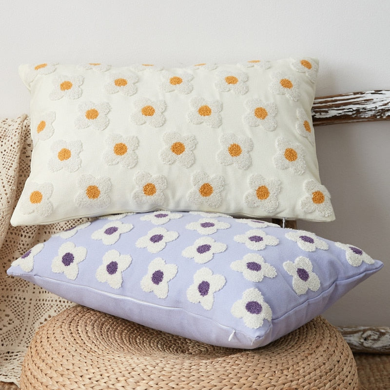 Florendi – Cotton pillowcase with daisy embroidery