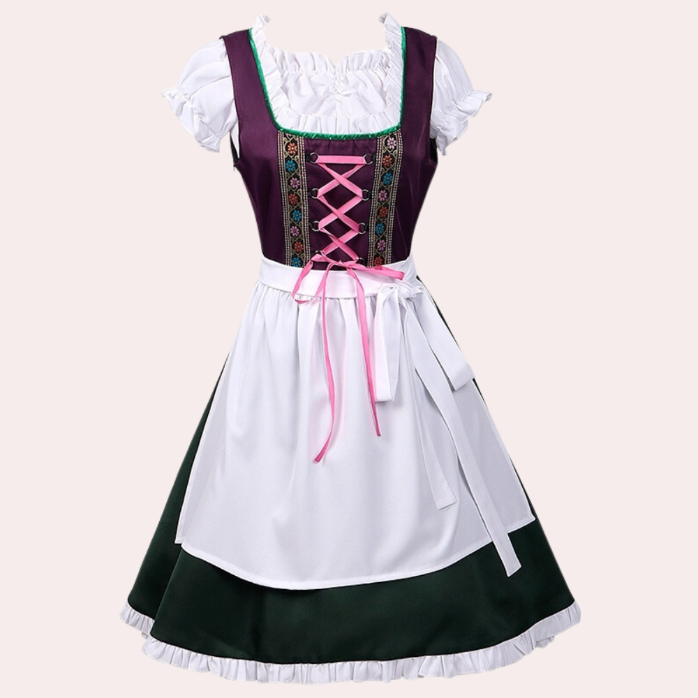 AlpenRomantik – Dames Dirndl van Katoen, Elegant – Klederdrachtjurk voor Feesten