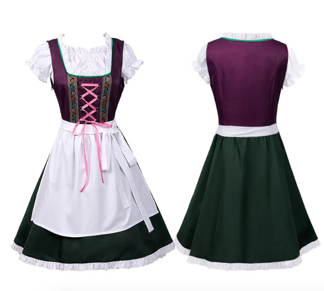 AlpenRomantik – Dames Dirndl van Katoen, Elegant – Klederdrachtjurk voor Feesten