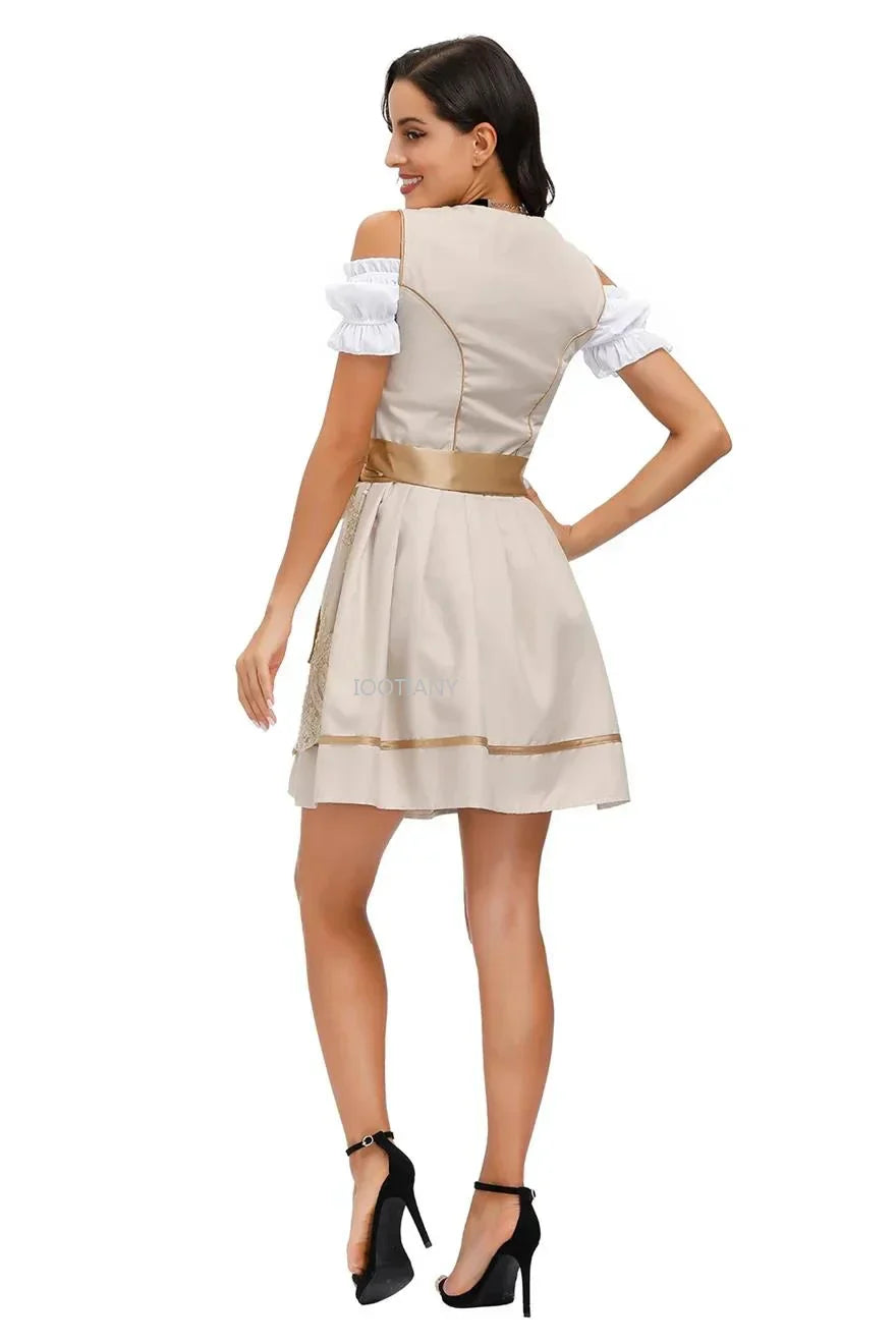 TrachtenHerz – Dames Dirndl van Katoen, Figuurbetonend – Traditioneel & Feestelijk