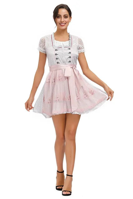 TrachtenHerz – Dames Dirndl van Katoen, Figuurbetonend – Traditioneel & Feestelijk
