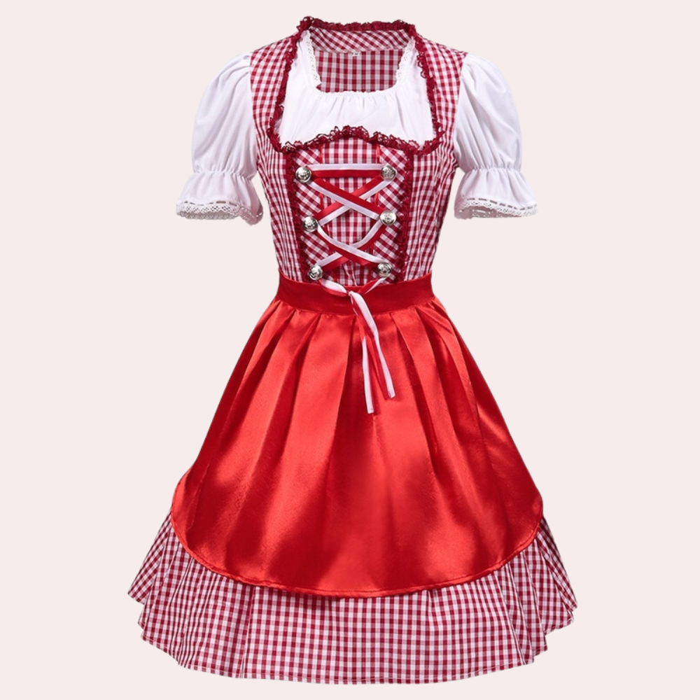 Alpenreich – Dames Dirndljurk van Katoen, Traditioneel – Voor Oktoberfest & Feesten