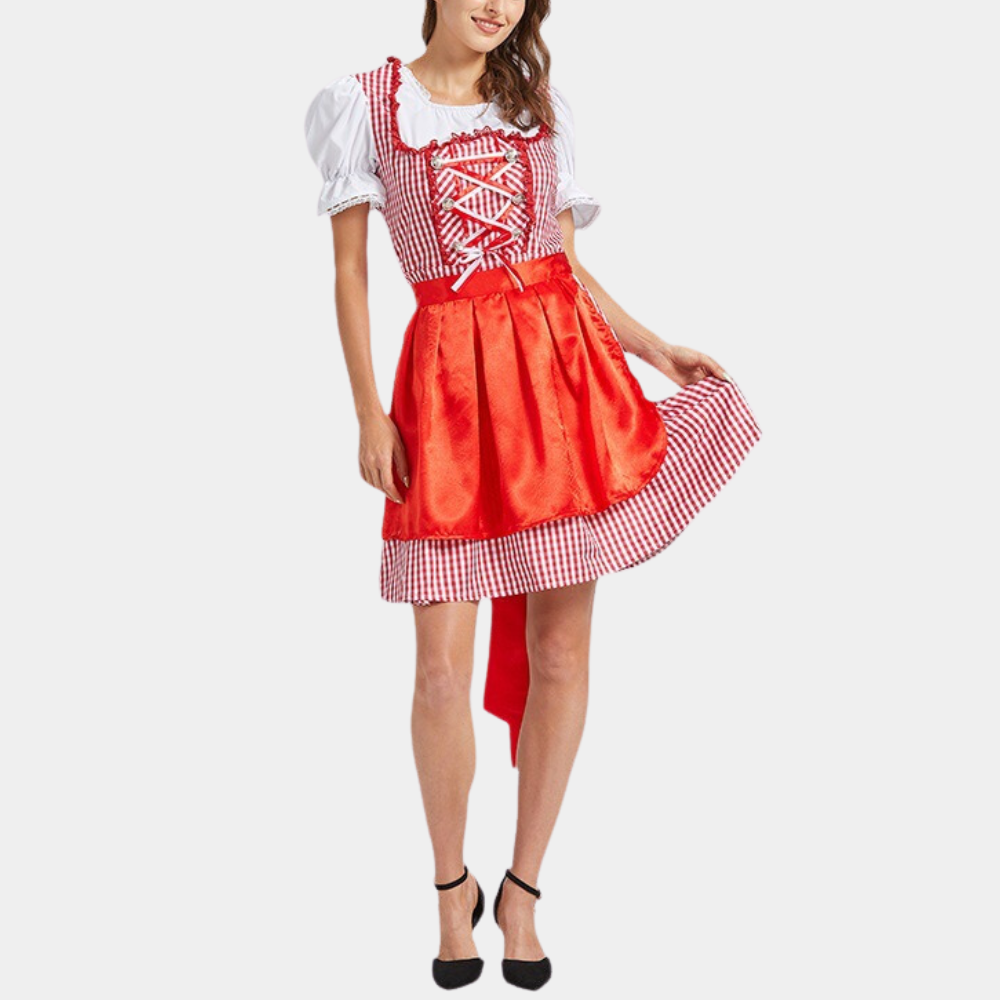 Alpenreich – Dames Dirndljurk van Katoen, Traditioneel – Voor Oktoberfest & Feesten