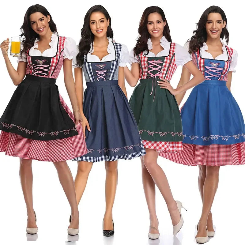 AlpenMoment – Women's Dirndl Cotton with Apron – For Oktoberfest & Parties