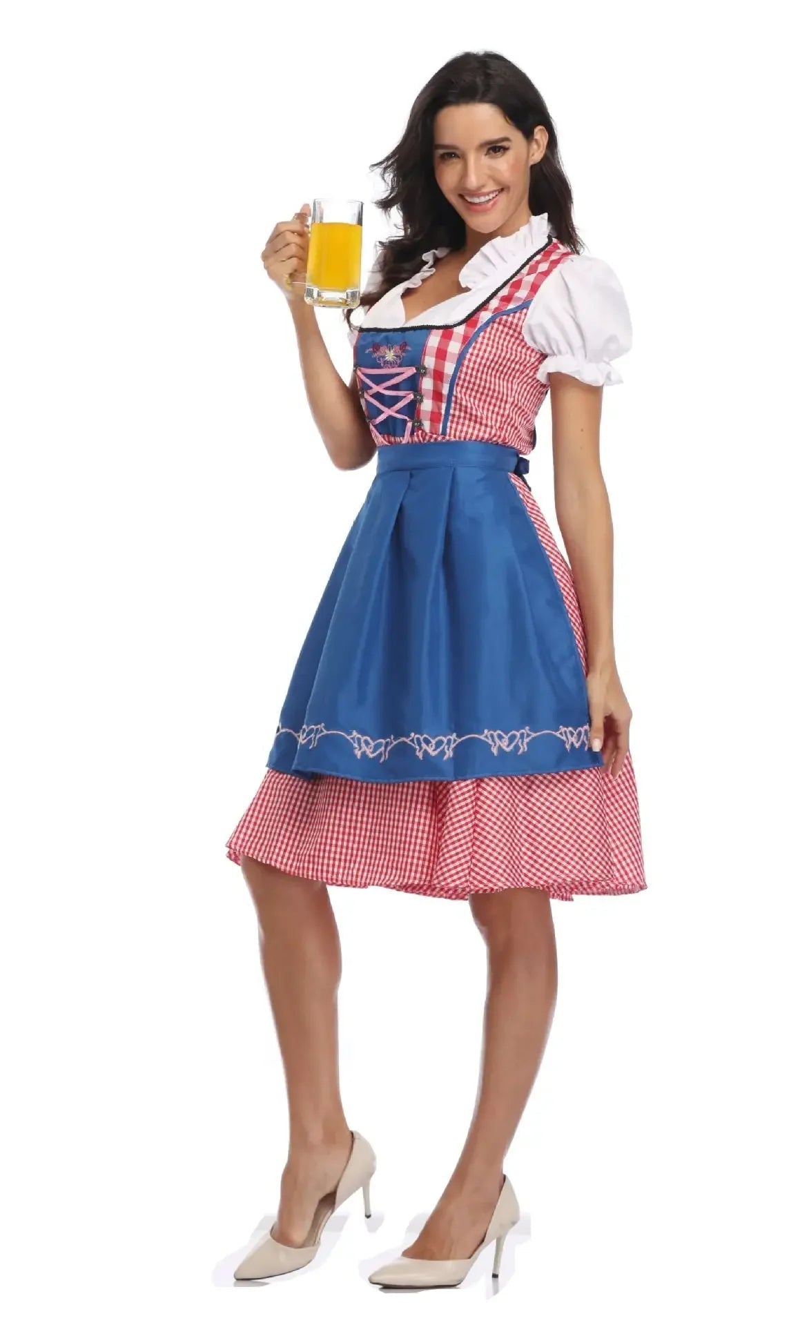 AlpenMoment – Women's Dirndl Cotton with Apron – For Oktoberfest & Parties