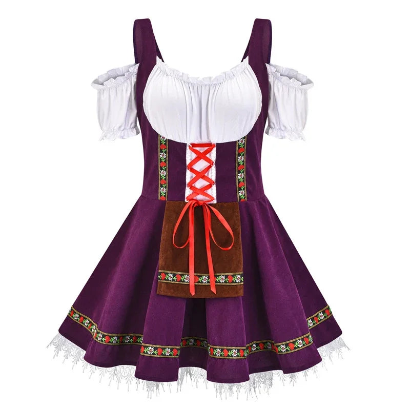 AlpenHerz – Women's Mini Dirndl with Decorative Details – Traditional Costume in Modern Form