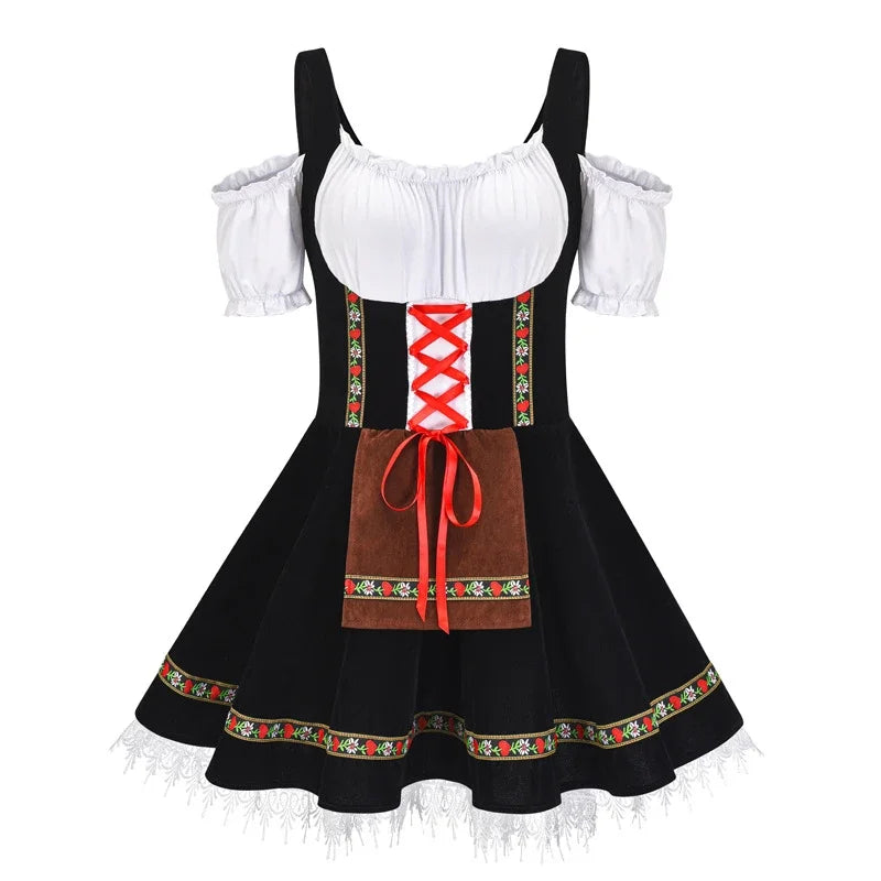AlpenHerz – Women's Mini Dirndl with Decorative Details – Traditional Costume in Modern Form