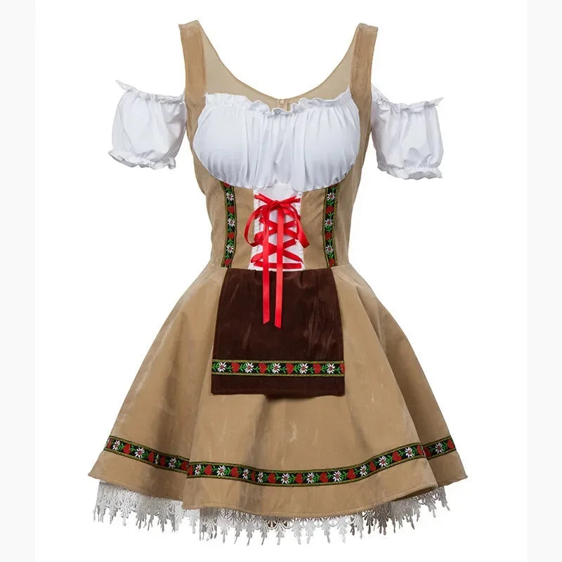 AlpenHerz – Women's Mini Dirndl with Decorative Details – Traditional Costume in Modern Form