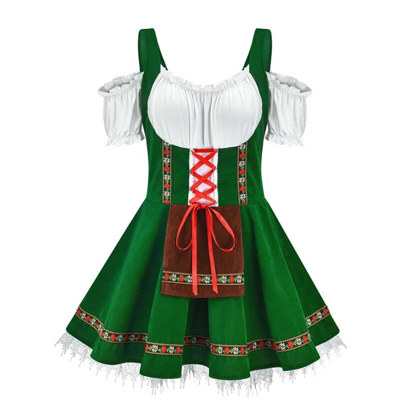 AlpenHerz – Women's Mini Dirndl with Decorative Details – Traditional Costume in Modern Form
