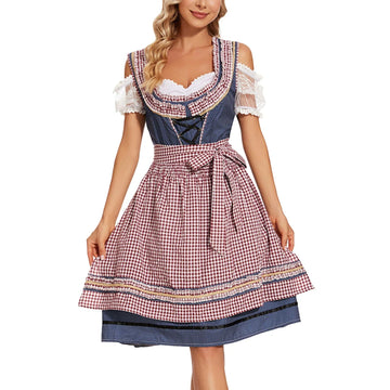 AlpenFlair – Damesjurk in klederdrachtstijl met ruit – Traditioneel & chic