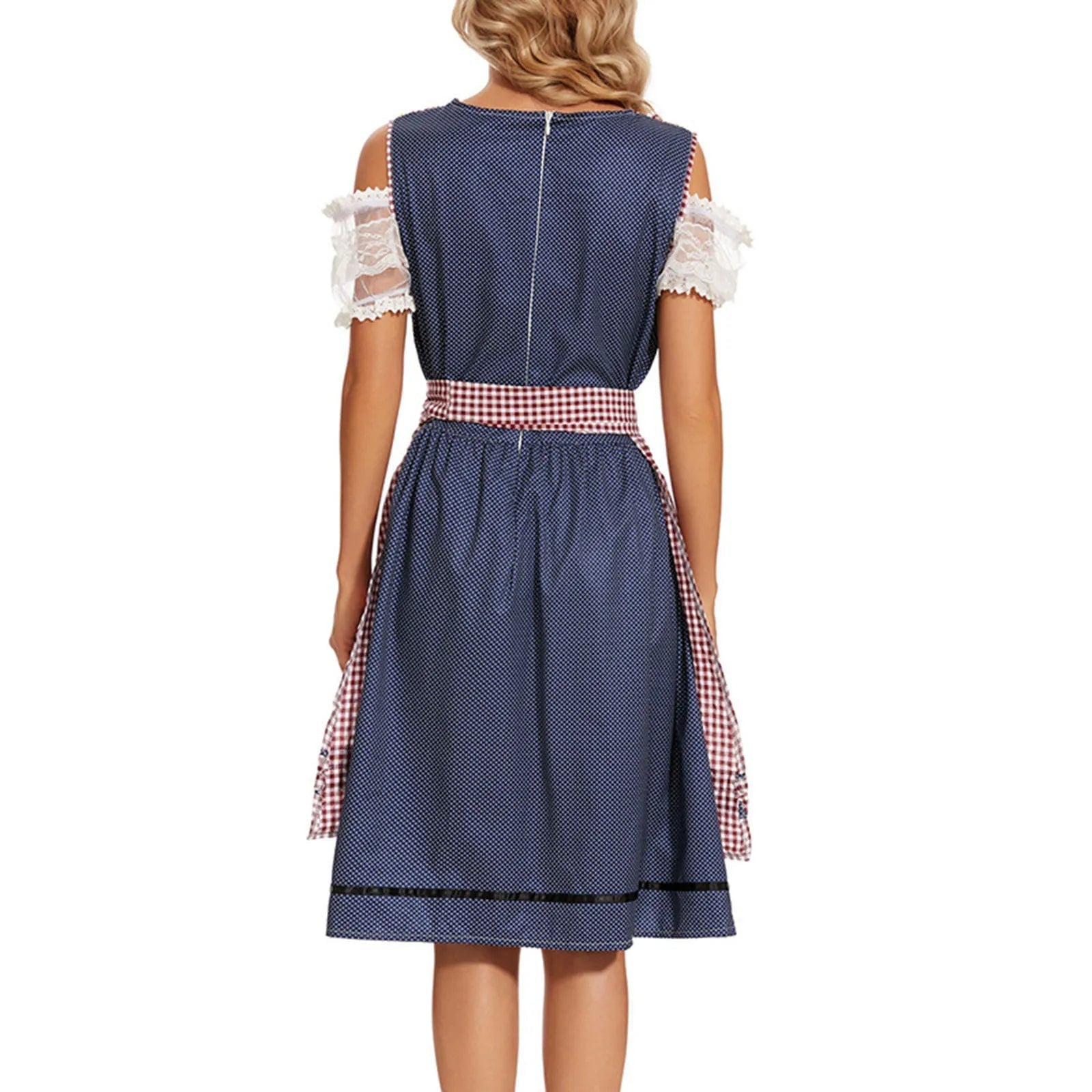 AlpenFlair – Damesjurk in klederdrachtstijl met ruit – Traditioneel & chic