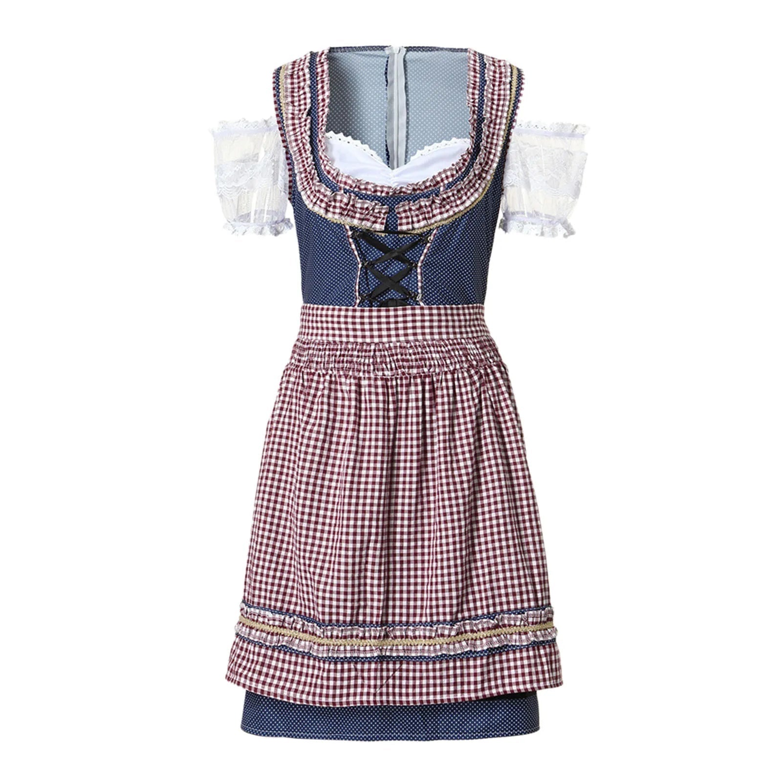 AlpenFlair – Damesjurk in klederdrachtstijl met ruit – Traditioneel & chic