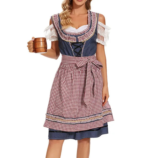 AlpenFlair – Damesjurk in klederdrachtstijl met ruit – Traditioneel & chic