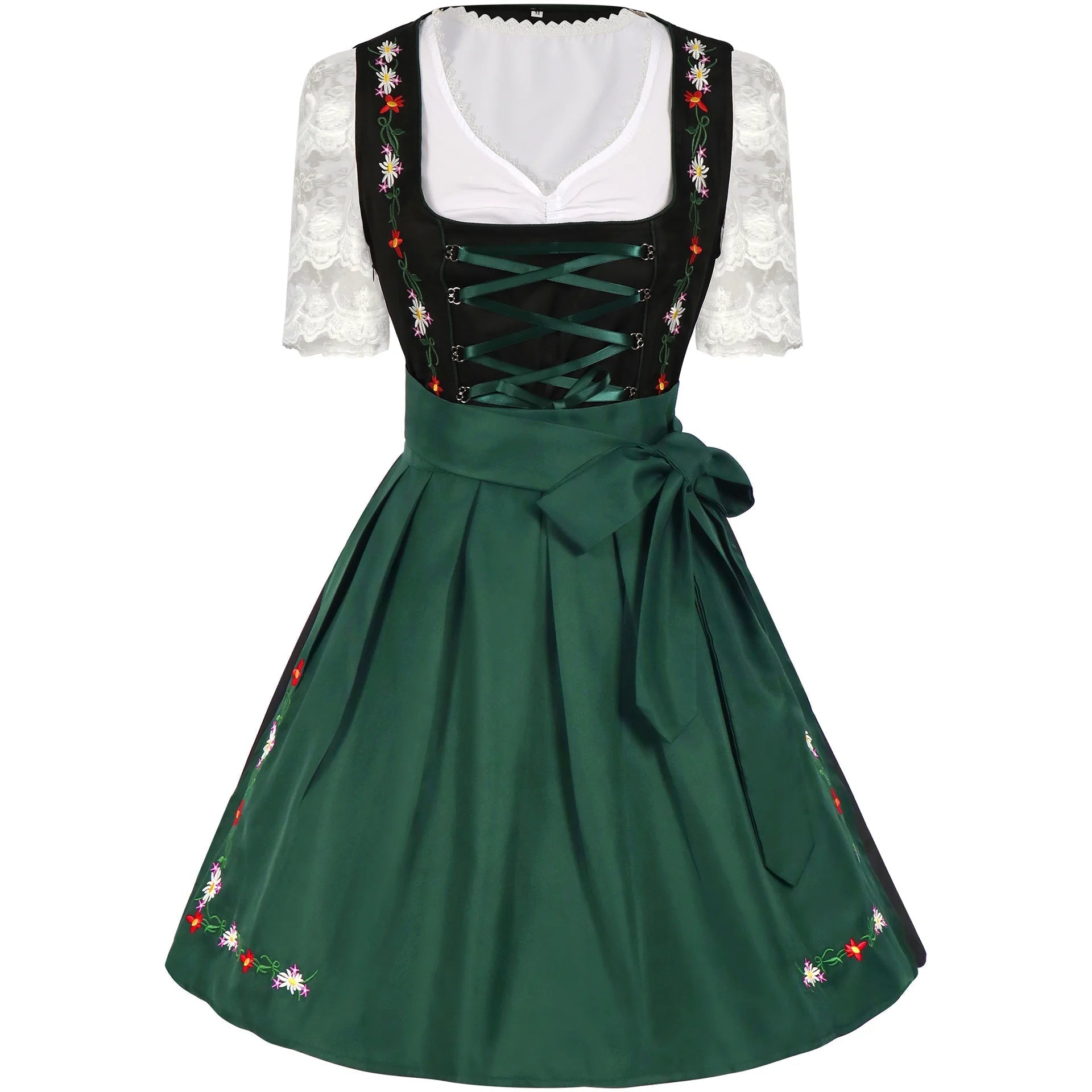 Alpengruss – Women's Dirndl Traditional Green/Black – For Oktoberfest & Parties