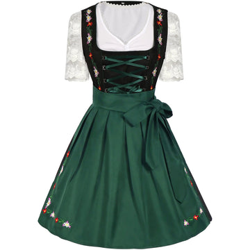 Alpengruss – Women's Dirndl Traditional Green/Black – For Oktoberfest & Parties