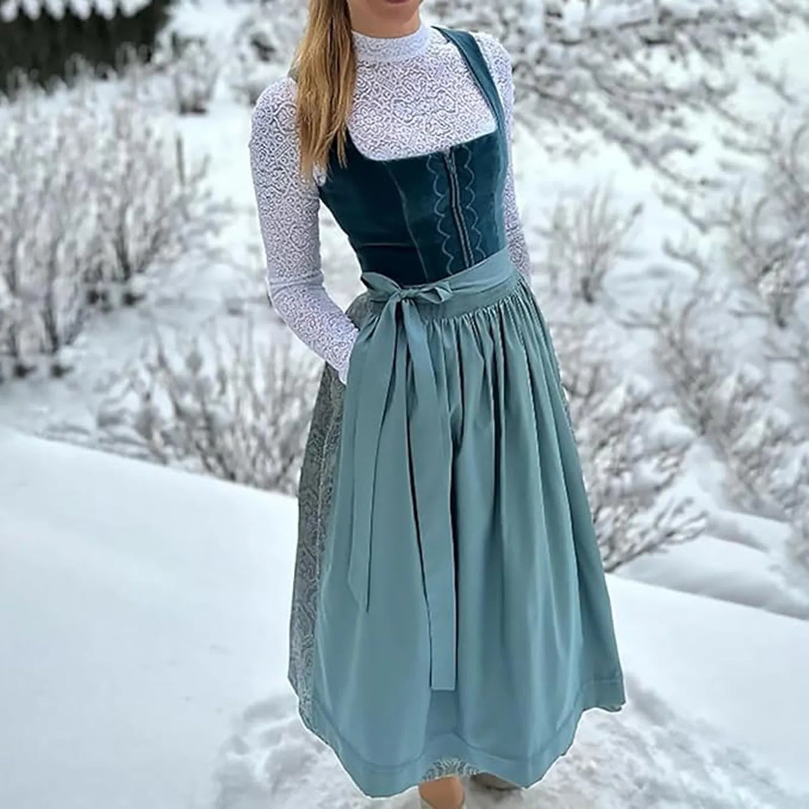 Bergpoesie – Dames Dirndl in Vintage Stijl – Hoogwaardige Stof voor Oktoberfest