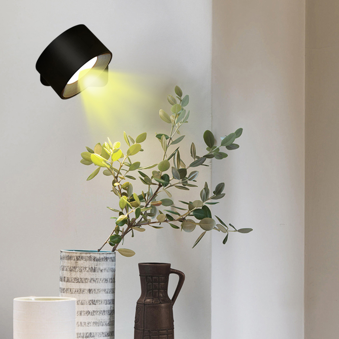 Melzano Glow360 Wireless Rechargeable 360° Wall Lamp for Effortless Ambient Lighting
