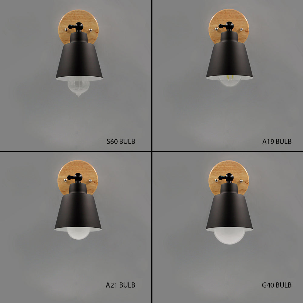 Modivra – Wall lamp wood & metal with rotatable shade, modern design