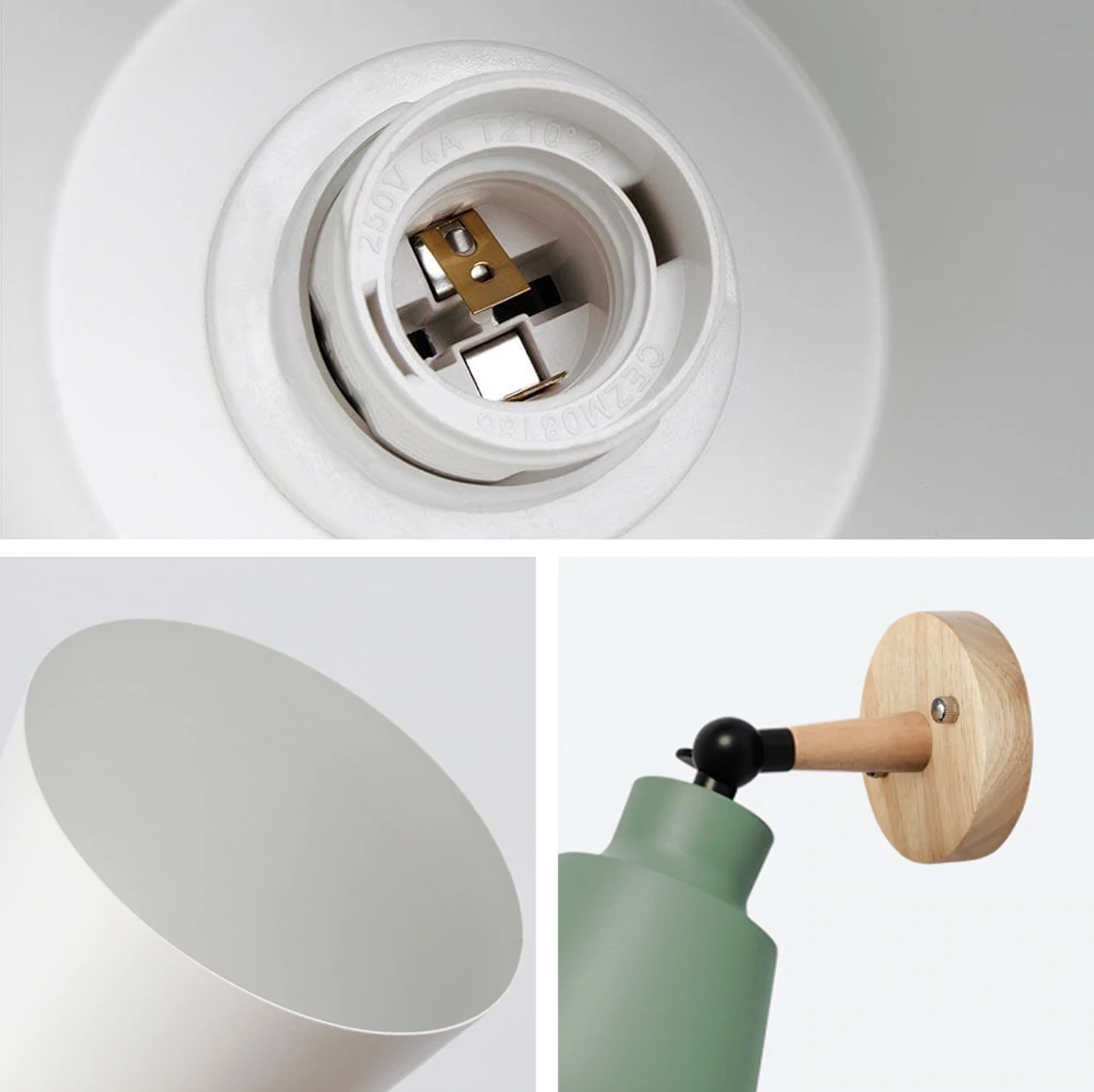 Modivra – Wall lamp wood & metal with rotatable shade, modern design