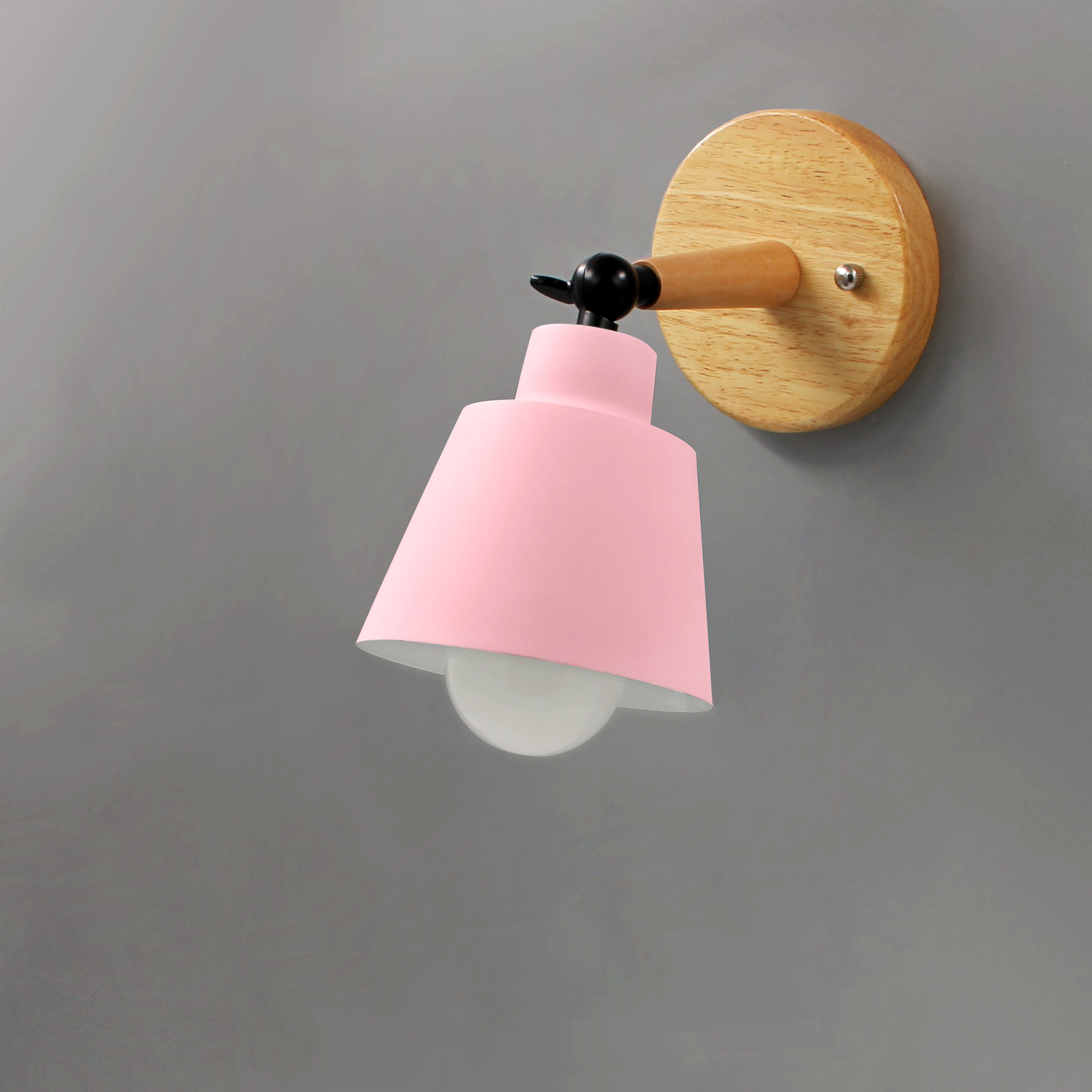 Modivra – Wall lamp wood & metal with rotatable shade, modern design