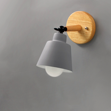 Modivra – Wall lamp wood & metal with rotatable shade, modern design