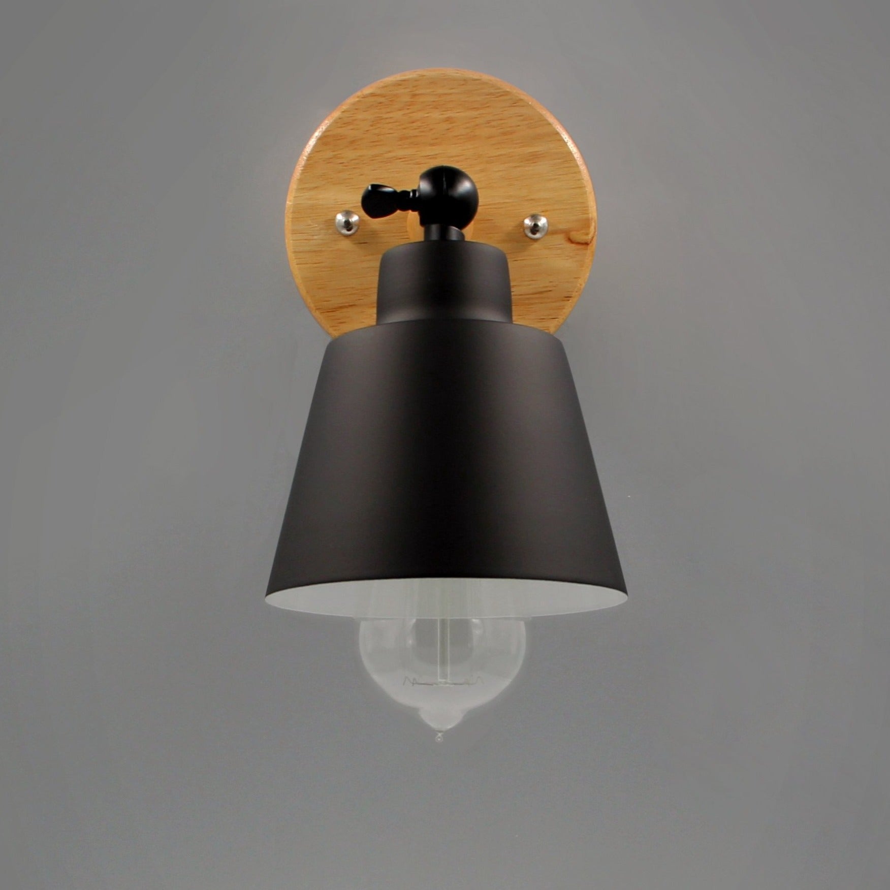 Modivra – Wall lamp wood & metal with rotatable shade, modern design
