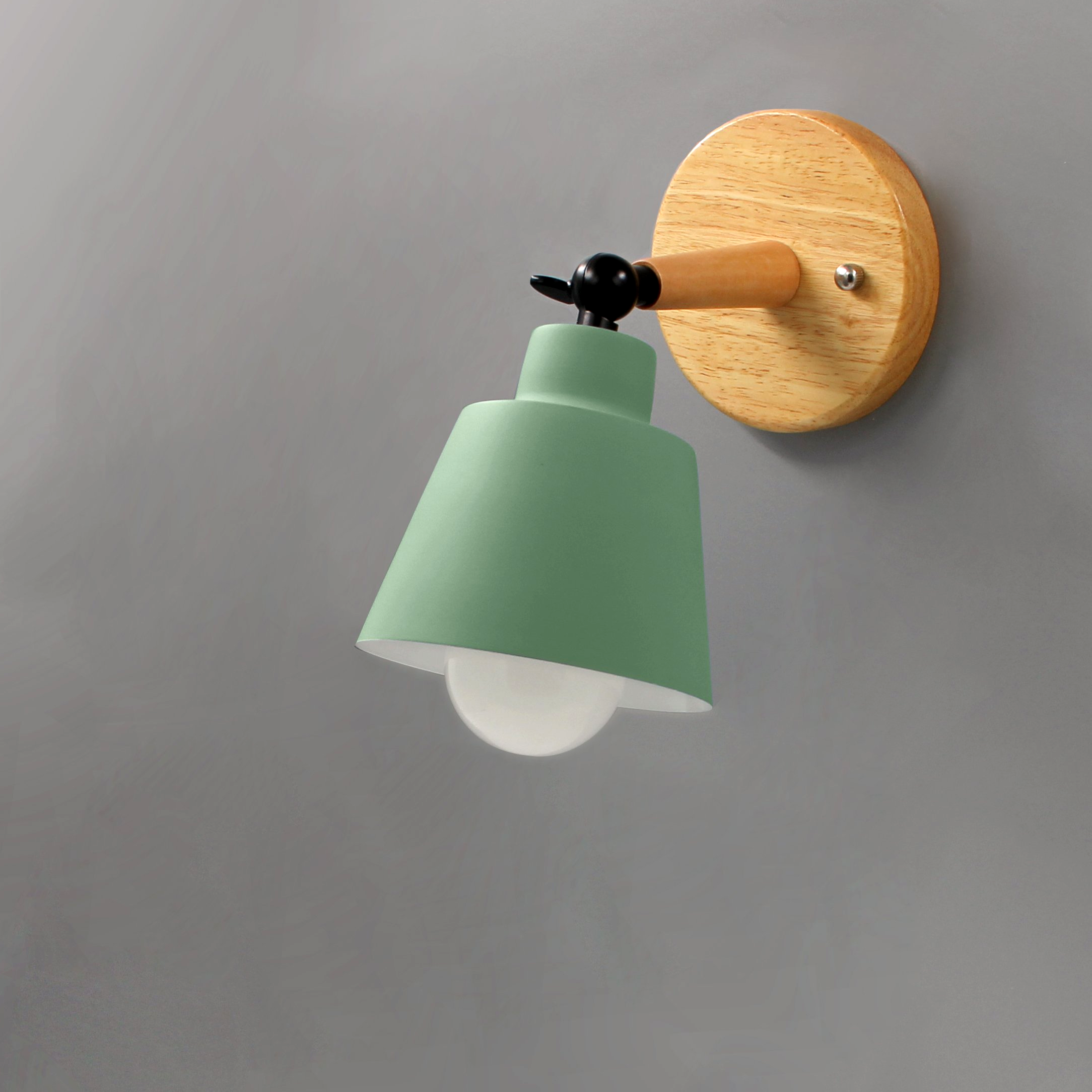 Modivra – Wall lamp wood & metal with rotatable shade, modern design