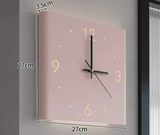 Klokuur | Square Wall Clock with Light | Minimalistic | Modern Wall Clock | Simple Room Decoration