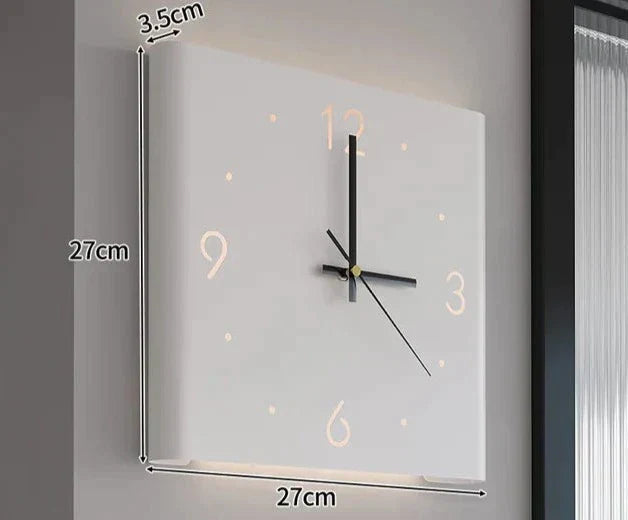 Klokuur | Square Wall Clock with Light | Minimalistic | Modern Wall Clock | Simple Room Decoration