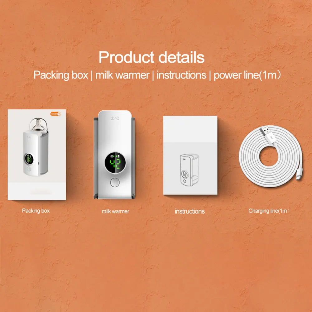 Draadloze Draagbare Flessenwarmer voor Onderweg met Temperatuurregeling 4