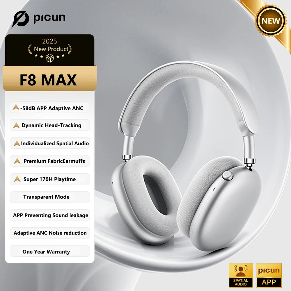 Picun – Draadloze hoofdtelefoon ANC 3D geluid 140u – muziek & gaming