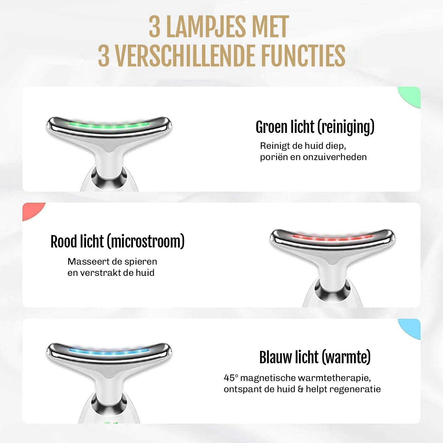 Visavera 7-in-1 Faceliftapparaat – Anti-Rimpel Huidverzorging met EMS