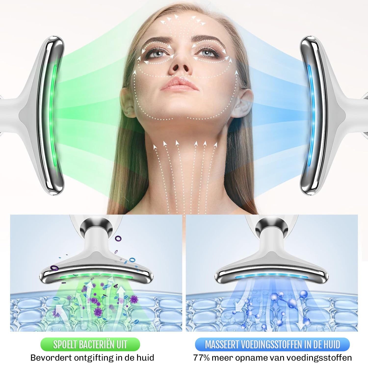 Visavera 7-in-1 Faceliftapparaat – Anti-Rimpel Huidverzorging met EMS
