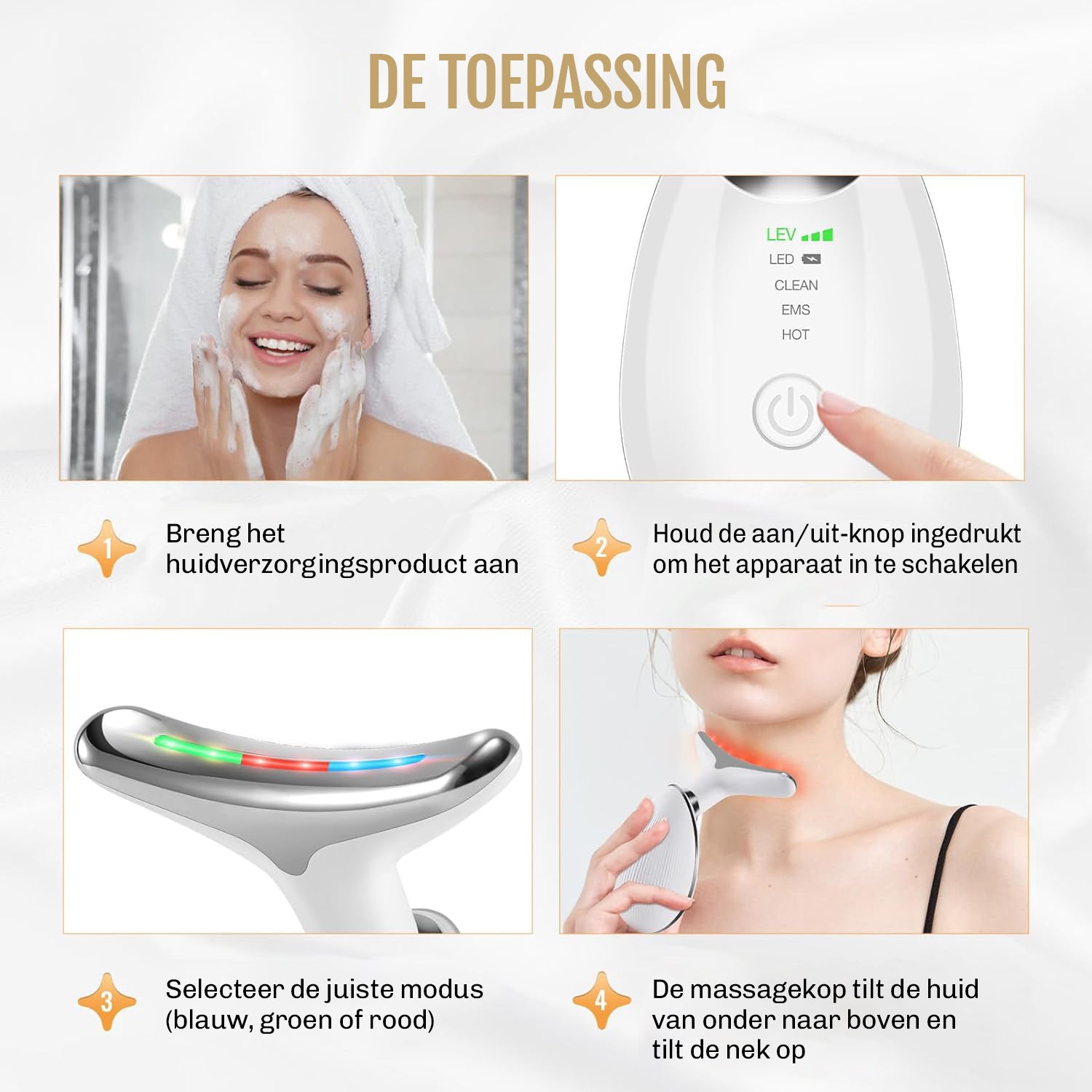 Visavera 7-in-1 Faceliftapparaat – Anti-Rimpel Huidverzorging met EMS