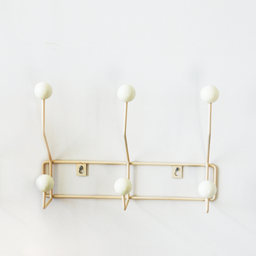Scandura Home – Perchero de pared con ganchos, hierro y madera, diseño moderno